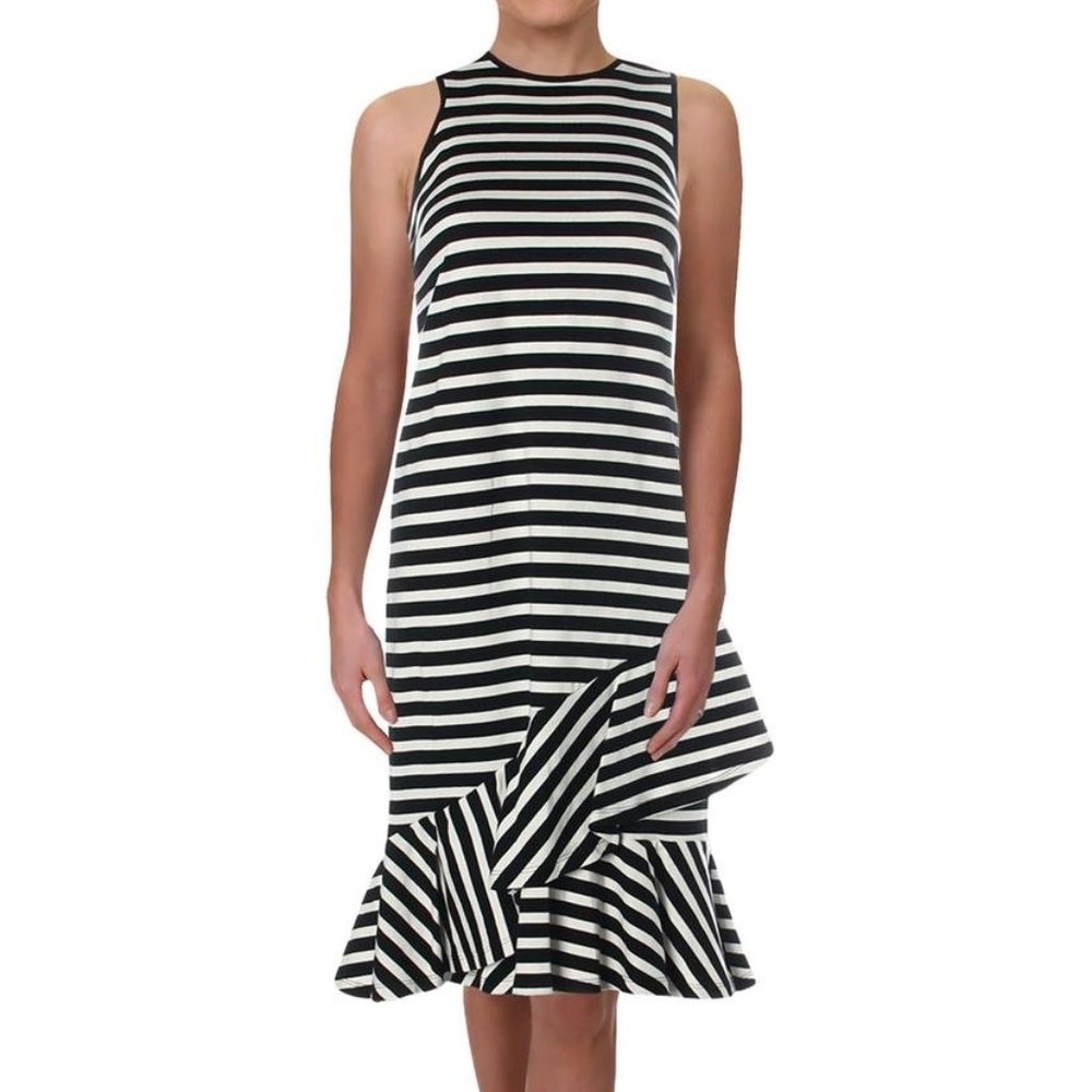 ❤️‍🔥 NWT Ralph Lauren Stripe Layered Ruffle Midi Dress Size X Small